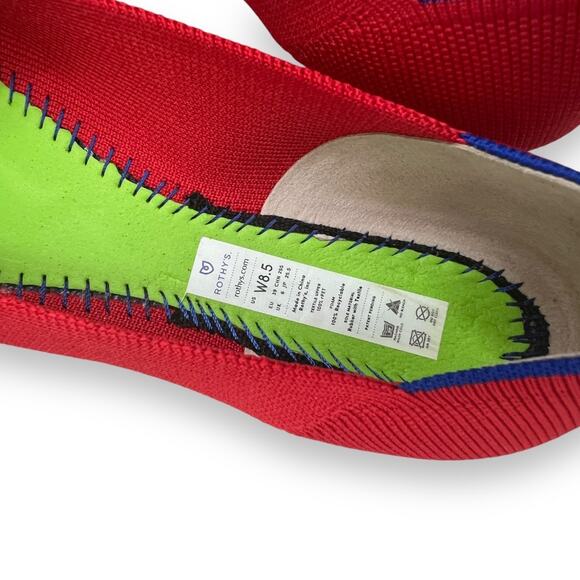 Rothy's Womens 8.5 Red The Point Knit Flat Balletcore Comfort Sustainable Preppy - Picture 4 of 15